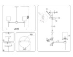 в наличии LH72373/7 DBS/WH темная латунь/белый E14/7 max 40W D840*720 - купить в интернет-магазине Светильники Торг