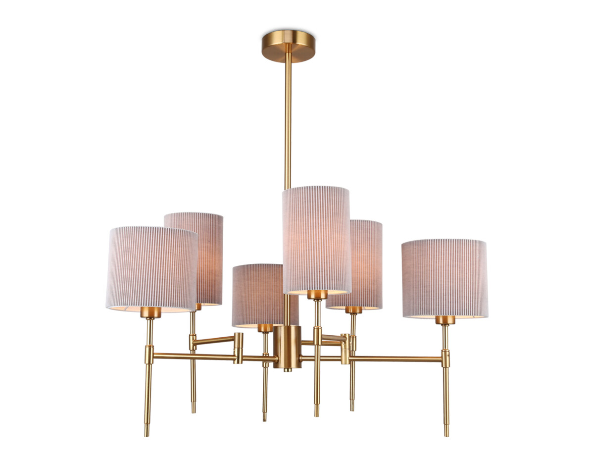 LH72381/6 BS/GR латунь/серый E14*6 max 40W D690*705 — изображение 6