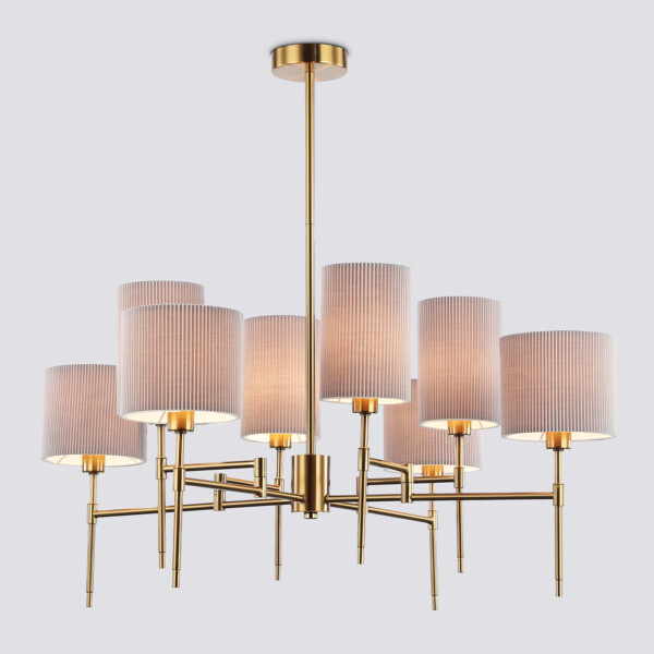 LH72383/8 BS/GR латунь/серый E14*8 max 40W D810*705