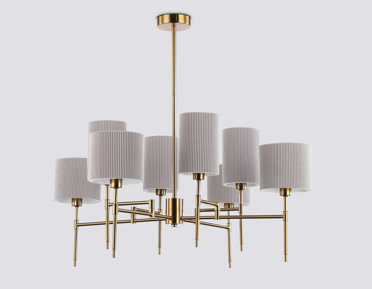 LH72383/8 BS/GR латунь/серый E14*8 max 40W D810*705 — изображение 2