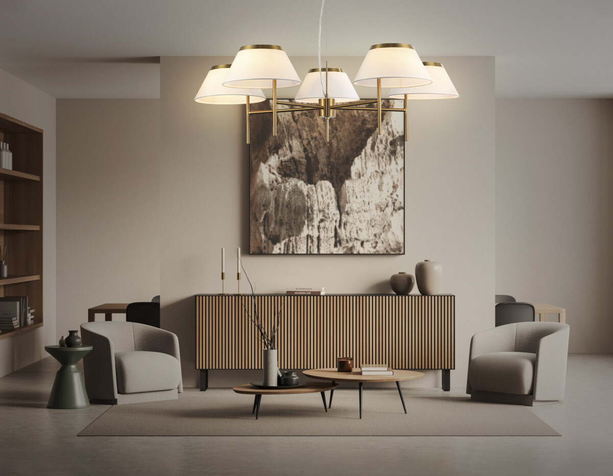 LH72473/5 BS/WH латунь/белый Е14/5 max 40W D1000*290-1080 — изображение 5