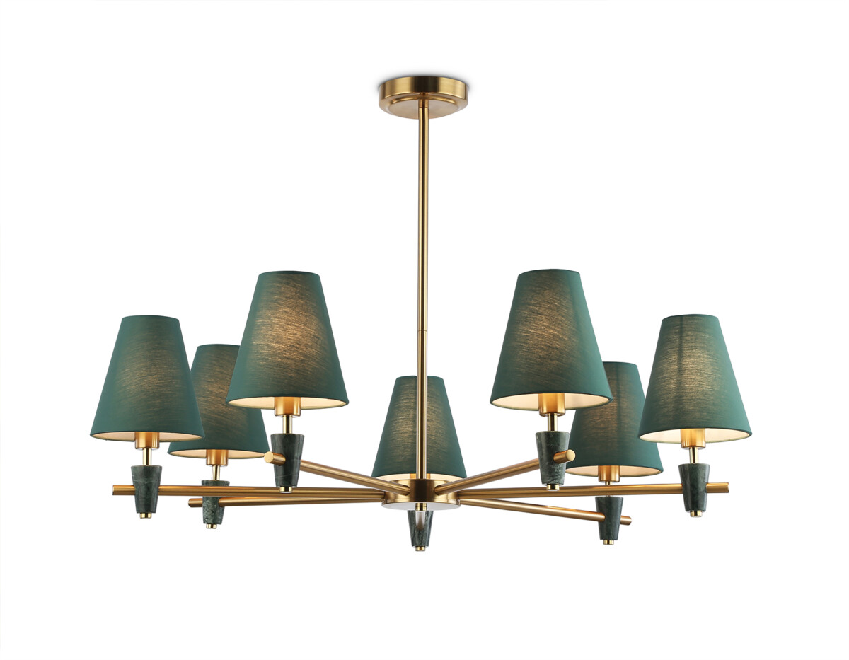 LH75053/7 BS/GN латунь/зеленый E14*7 max 40W D840*580 — изображение 10