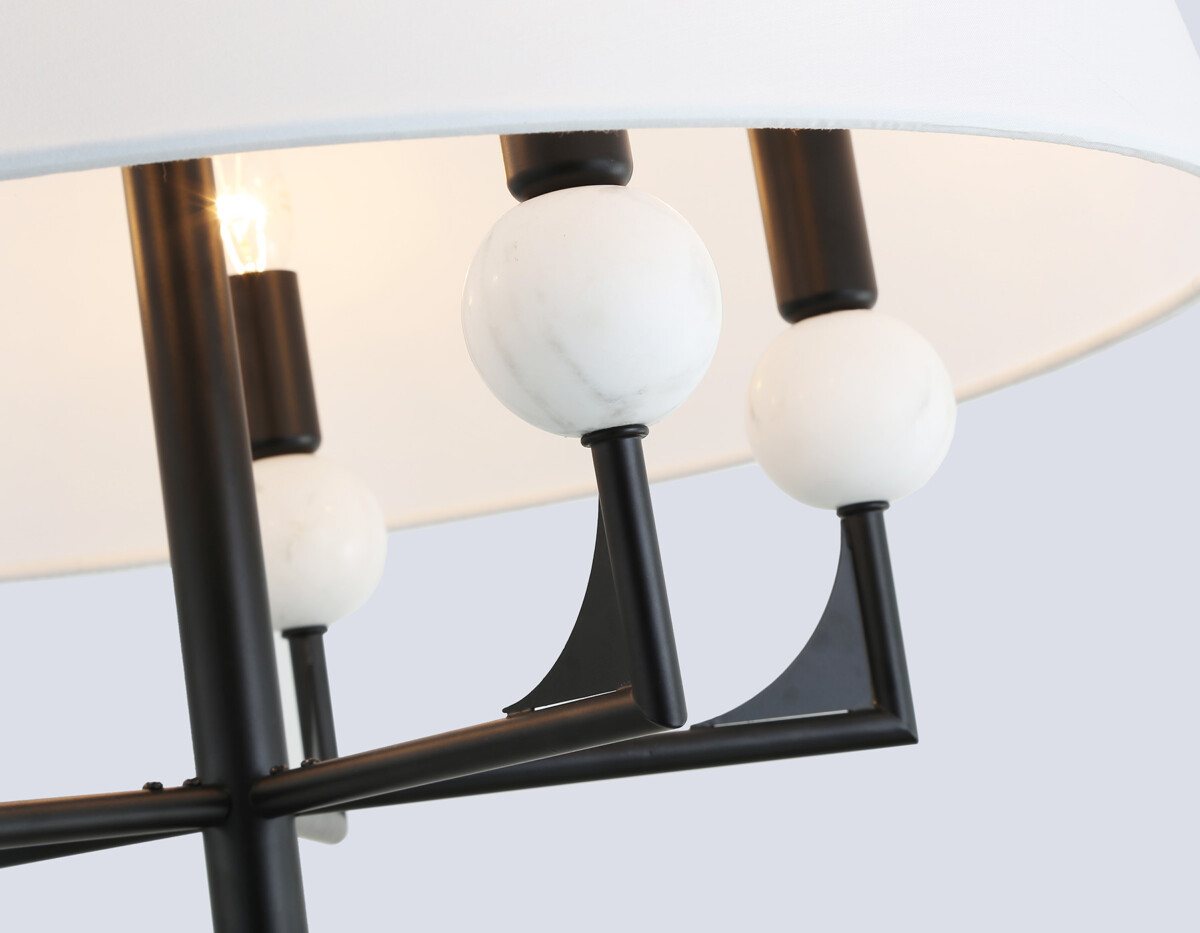 LH75150/5 BK/FR черный/белый матовый E14*5 max 40W D580*590 — изображение 5