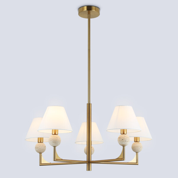 LH75159/5 BS/FR латунь/белый матовый E14*5 max 40W D730*580