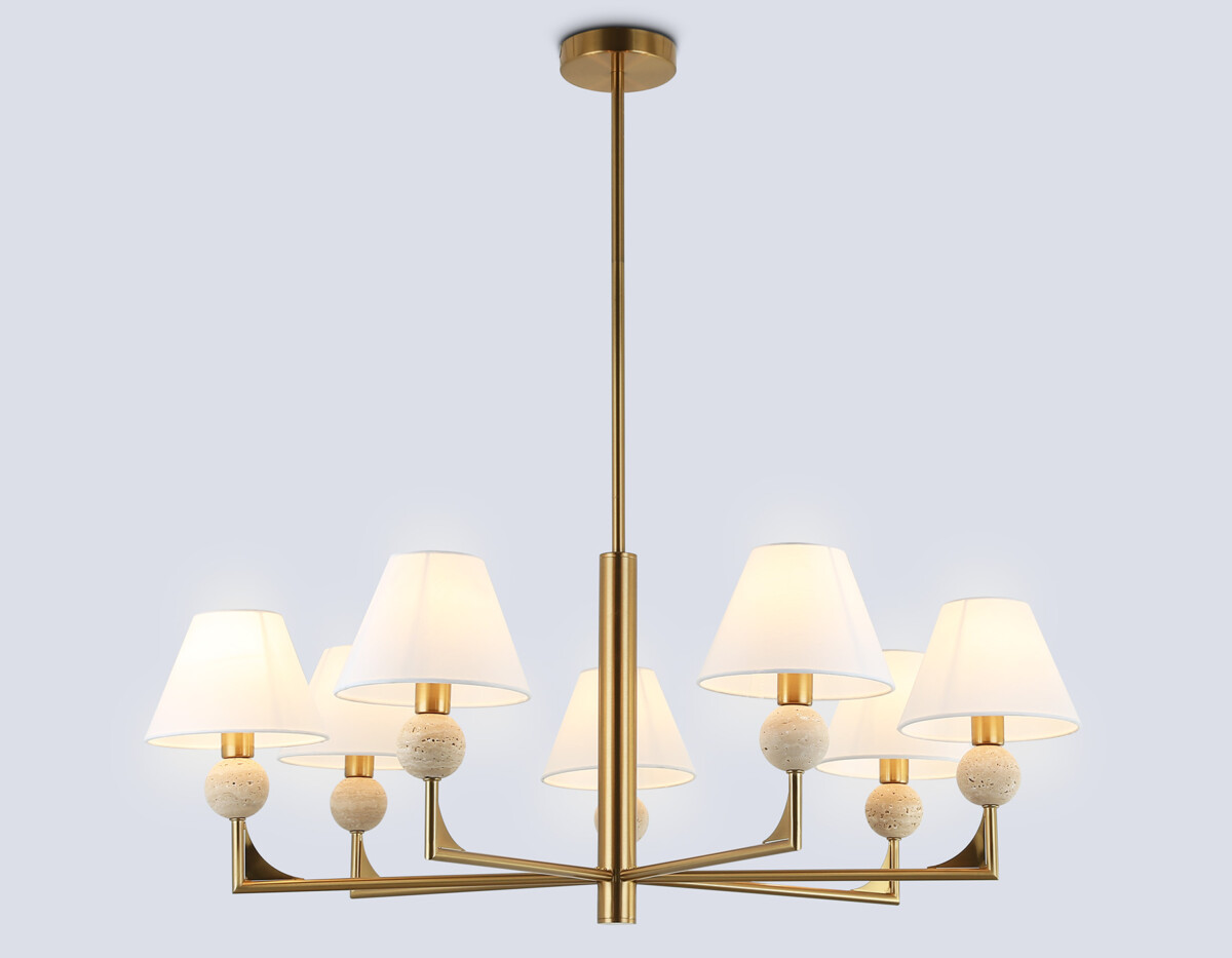 LH75162_mode1 LH75162/7 BS/FR латунь/белый матовый E14*7 max 40W D890*580 — изображение 1