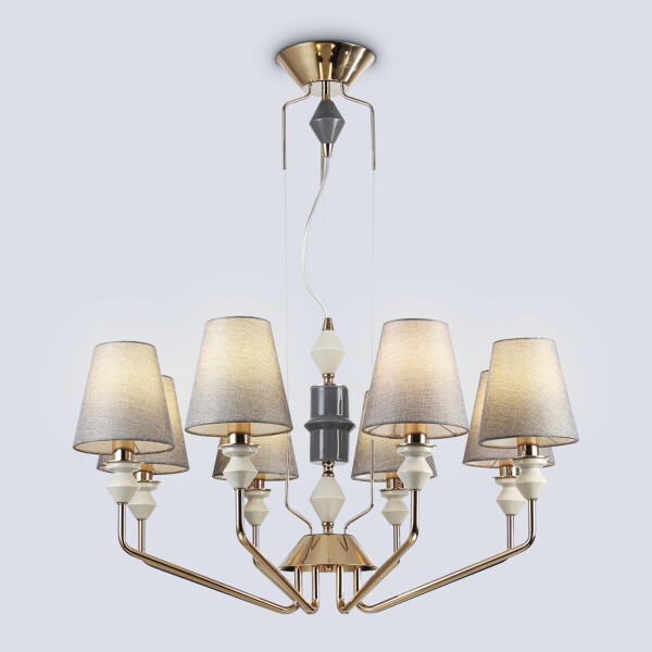 LH75403/8 GD/GR золото/серый E14*8 max 40W D815*1260