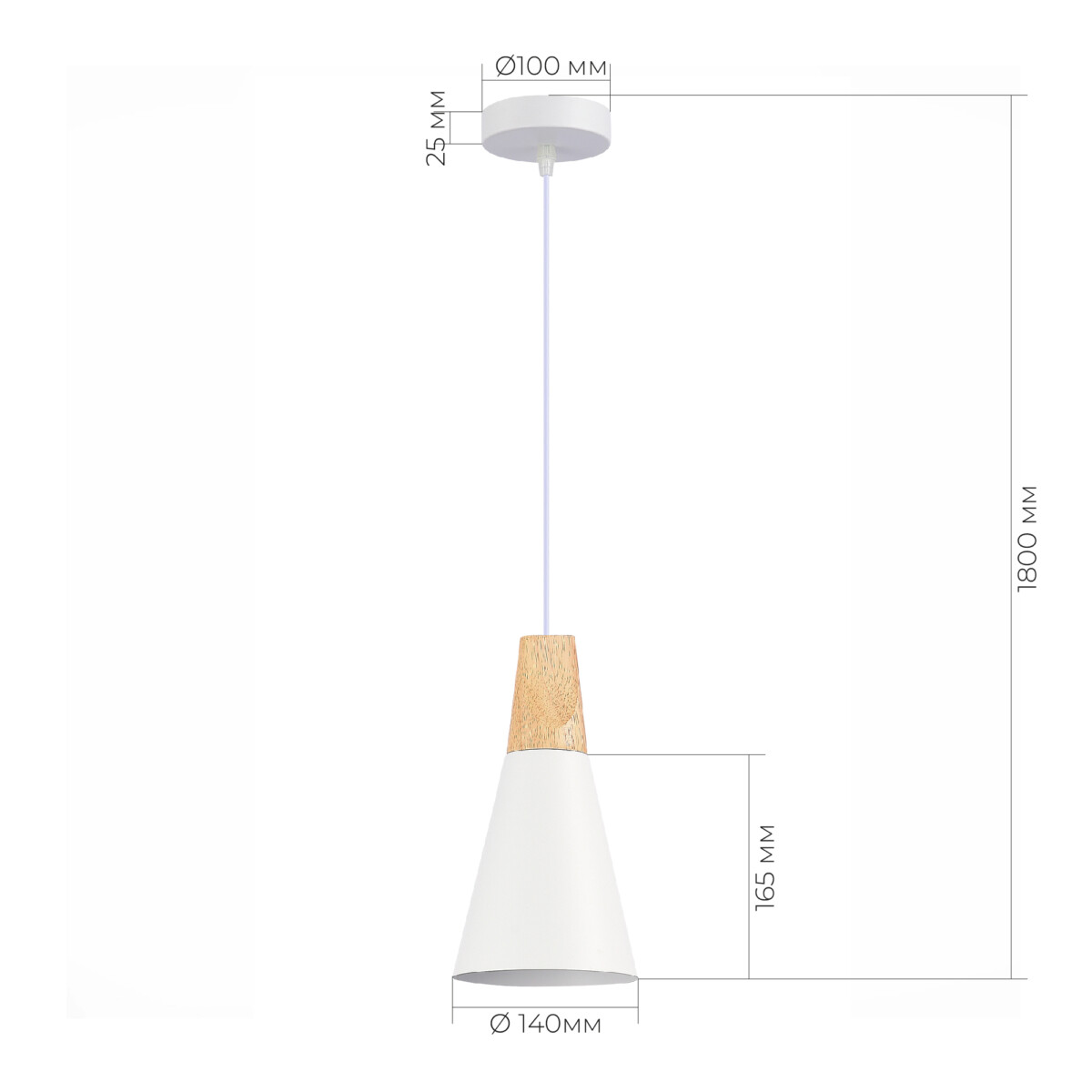 SLE125153-01 Светильник подвесной Белый/Белый, Светлое дерево E14 1*40W MODICA — изображение 6