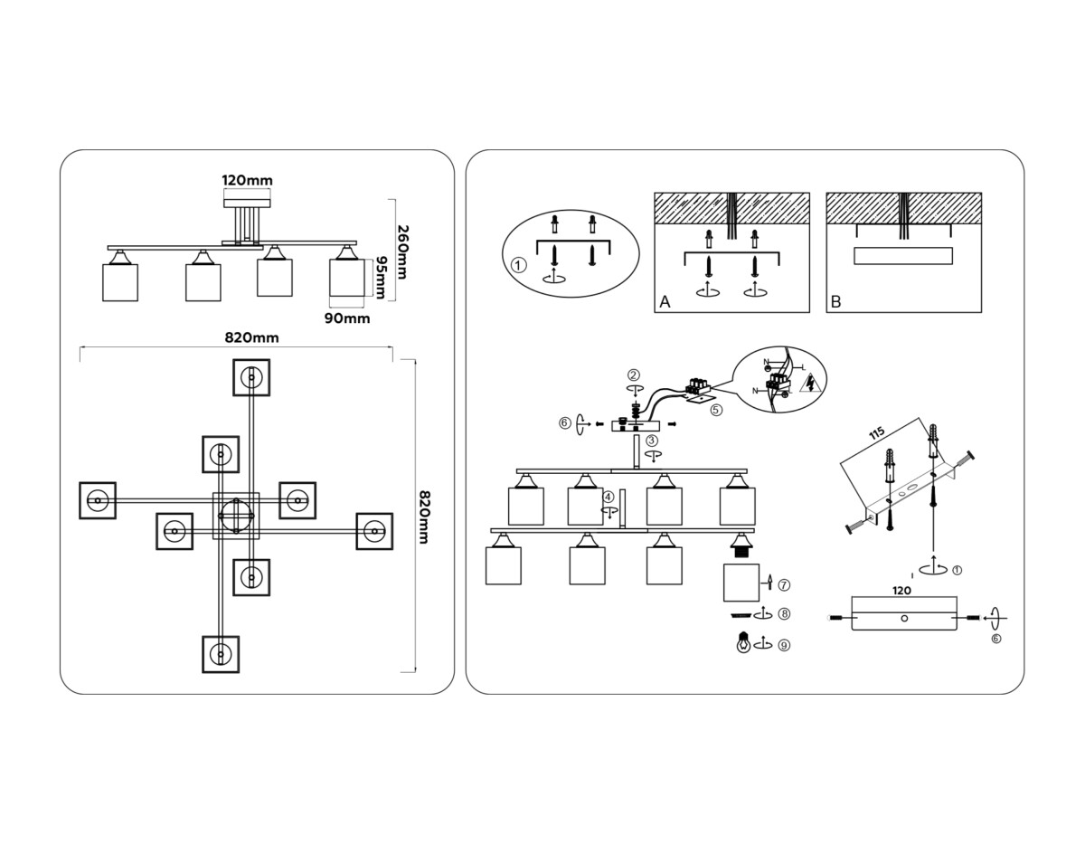 TR303043/8 WH белый E27/8 max 60W 820*820*260 — изображение 6