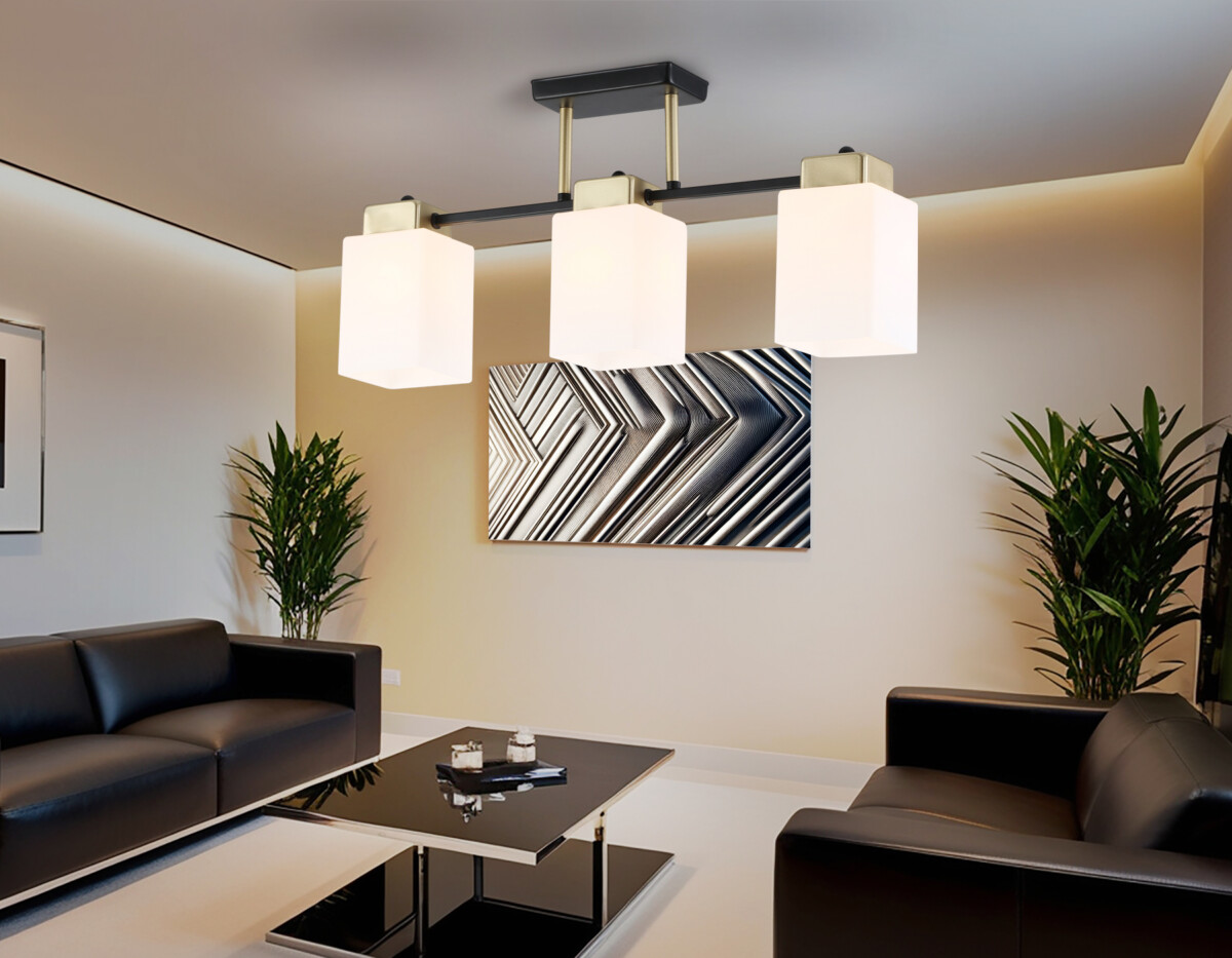 TR303046/3 BK/GD черный/золото E27/3 max 60W 540*100*270 — изображение 4