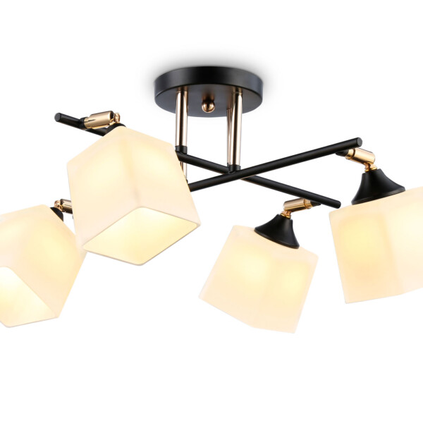 TR303084/4 BK/FGD/FR черный/золото/белый матовый E27/4 max 40W 580*580*250