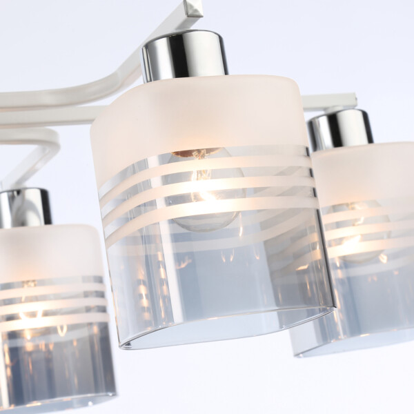 TR303207/6 WH/CH/SM/FR белый/хром/дымчатый/белый матовый E27*6 max 60W 710*400*200