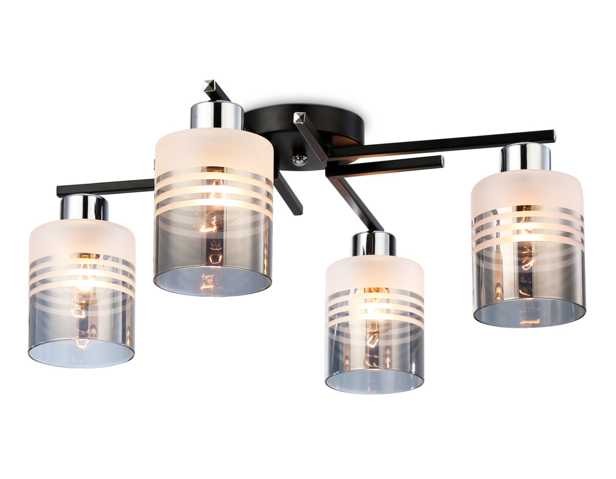 TR303212/4 BK/CH/SM/FR черный/хром/дымчатый/белый матовый E27*4 max 60W D515*200 — изображение 6