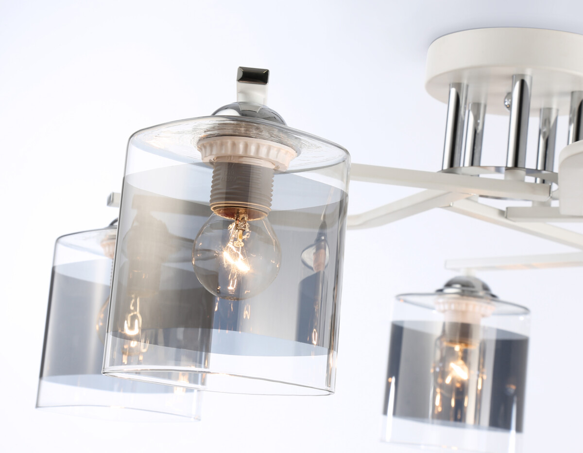 TR303219_macro1 TR303219/5 WH/CH/SM белый/хром/дымчатый E27*5 max 60W D580*250 — изображение 1