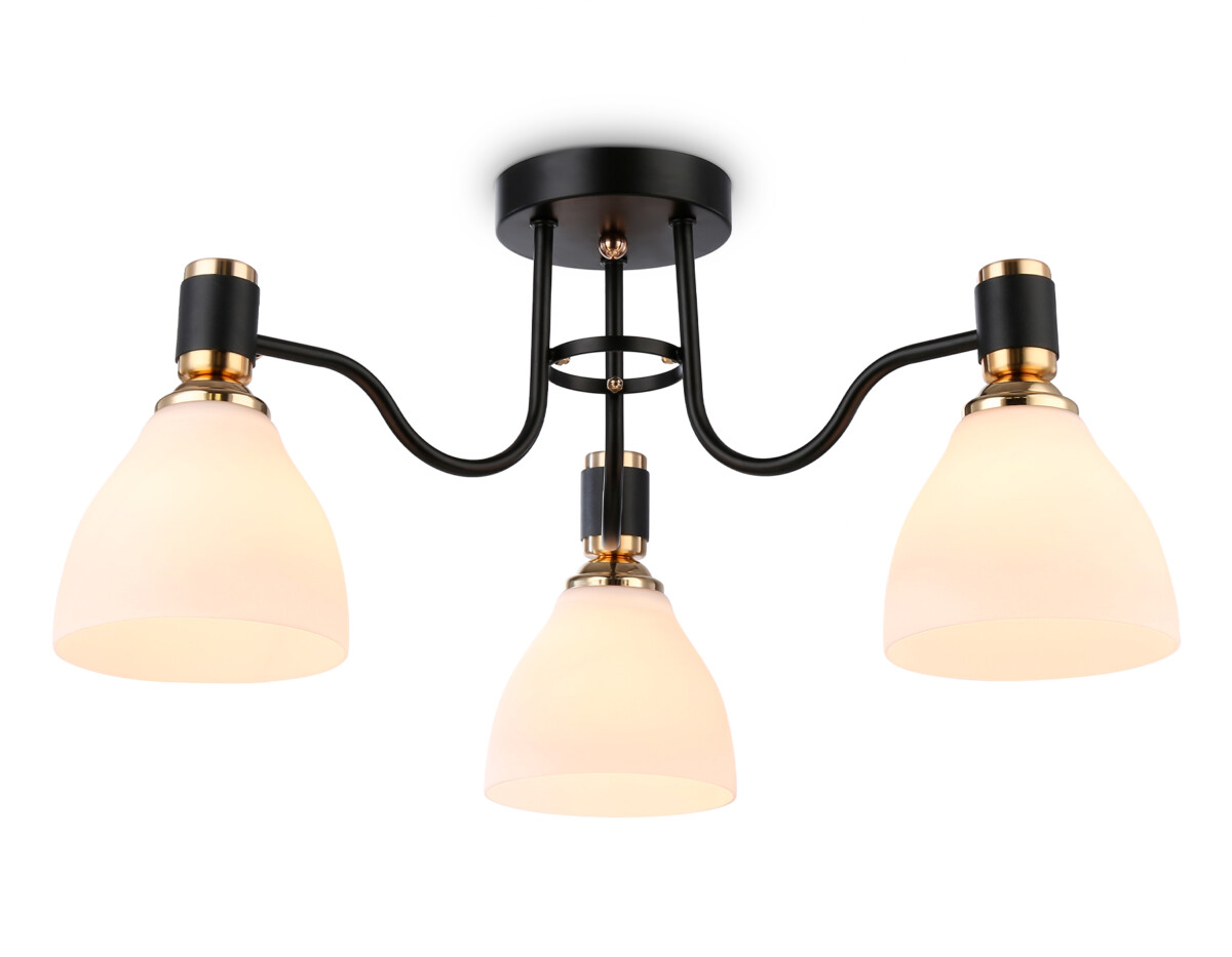 TR303303/3 BK/GD/FR черный/золото/белый матовый E27*3 max 60W D600*270 — изображение 5