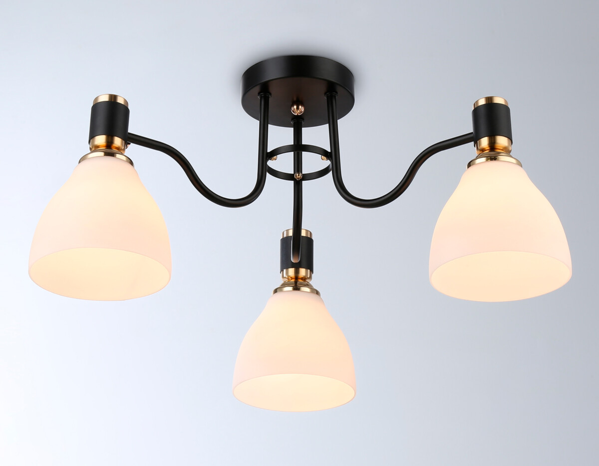 TR303303/3 BK/GD/FR черный/золото/белый матовый E27*3 max 60W D600*270 — изображение 4