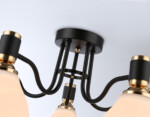 TR303307/5 BK/GD/FR черный/золото/белый матовый E27*5 max 60W D600*270
