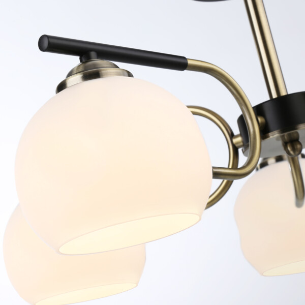 TR303312/5 BK/SB/FR черный/бронза/белый матовый E27*5 max 60W D560*250