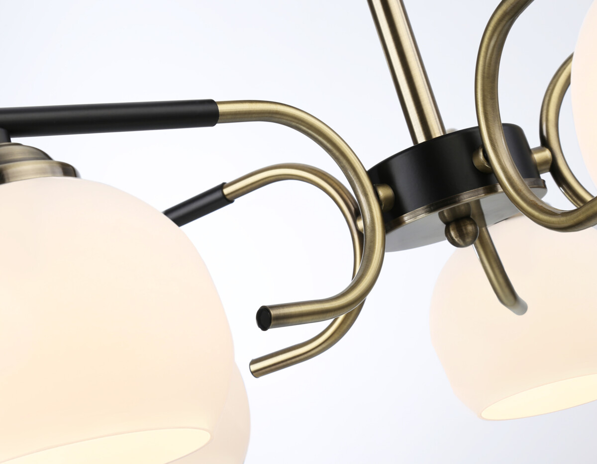 TR303312/5 BK/SB/FR черный/бронза/белый матовый E27*5 max 60W D560*250 — изображение 2