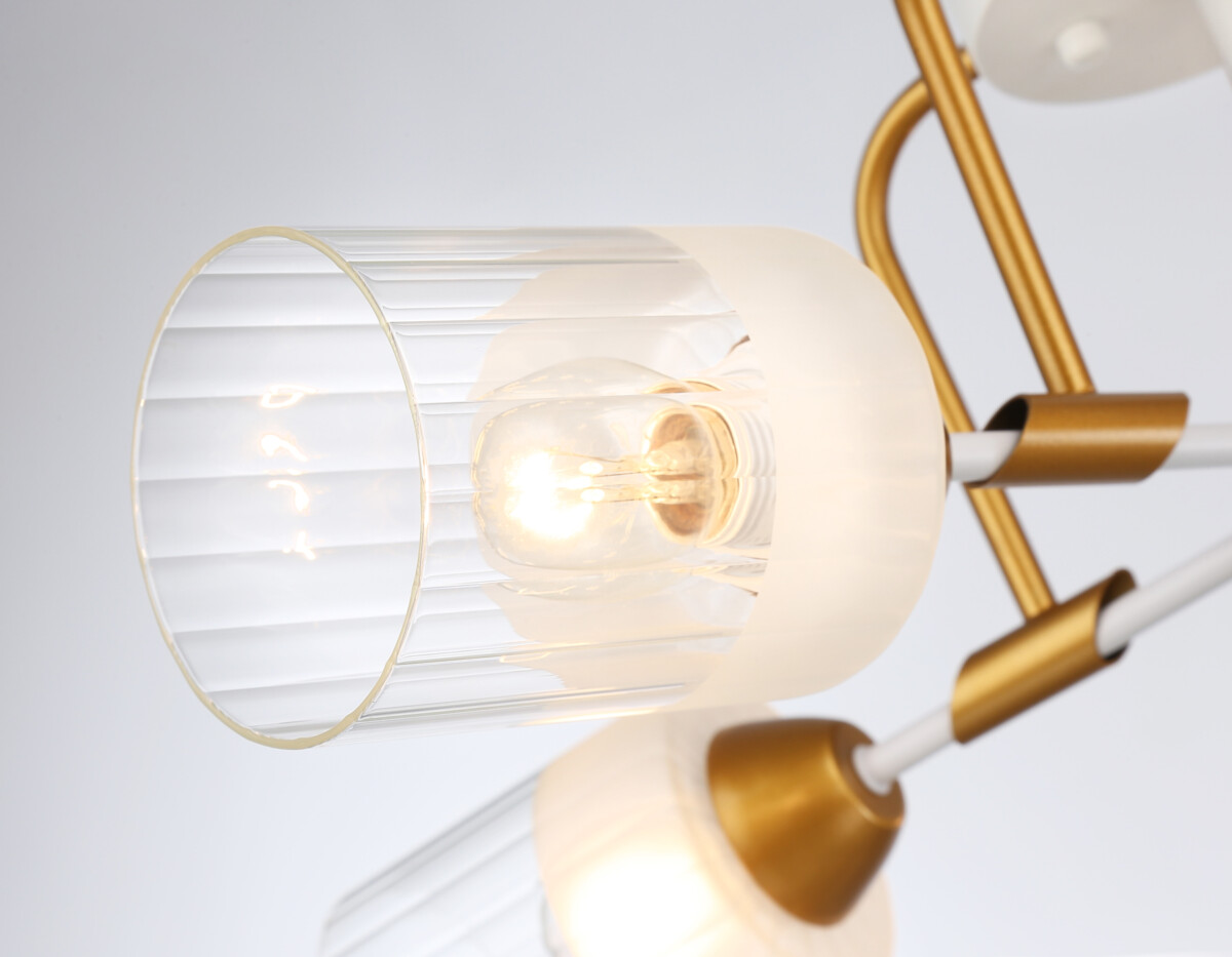 TR303323/5 WH/GD/CL/FR белый/золото/прозрачный/белый матовый E27*5 max 60W D620*200 — изображение 1