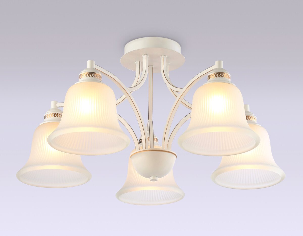 TR3050/5 WH/GD/FR белый/золото/белый матовый E27/5 max 40W D630*320 — изображение 3