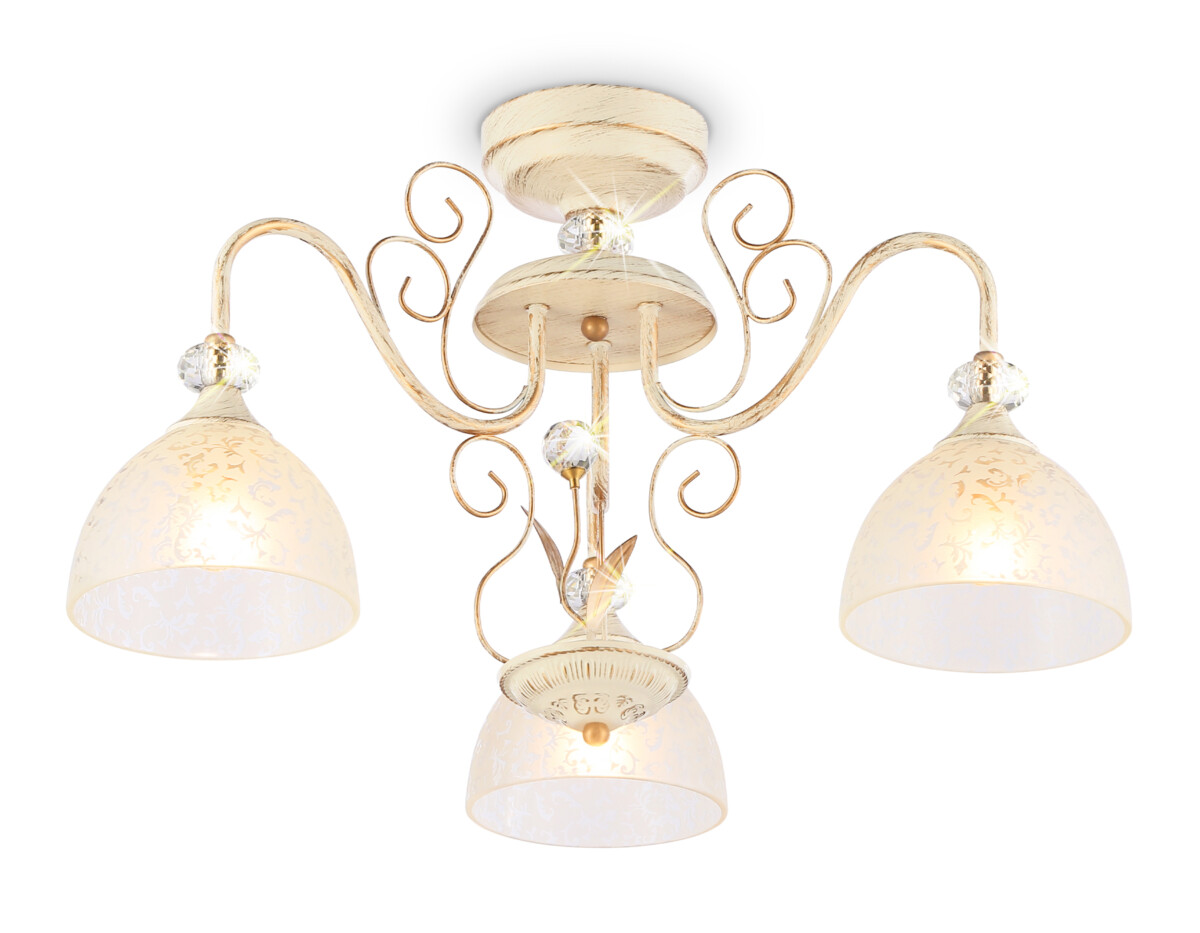 TR3055/3 BG/GD/FR бежевый/золото/белый матовый E27/3 max 40W D600*380 — изображение 5