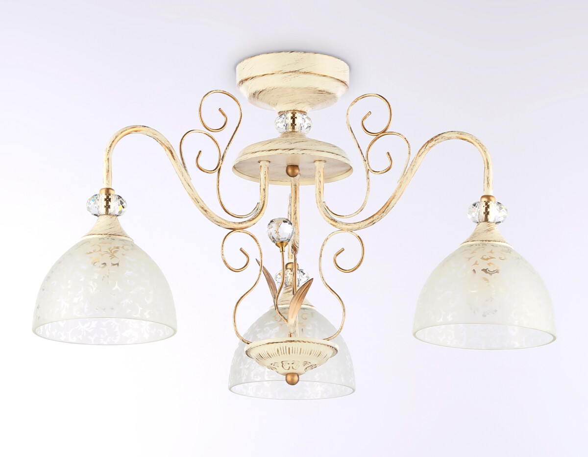 TR3055/3 BG/GD/FR бежевый/золото/белый матовый E27/3 max 40W D600*380 — изображение 3