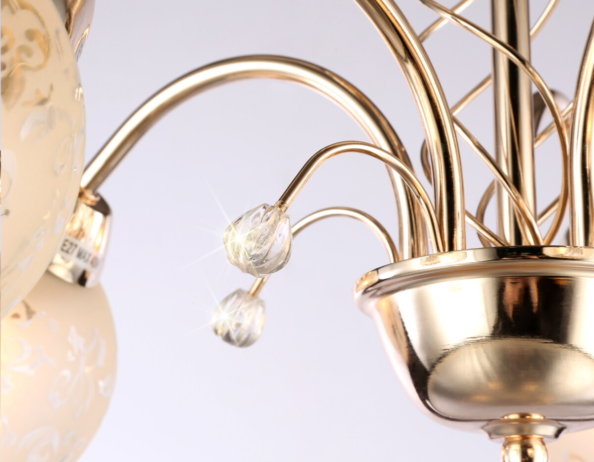 TR3189/5 GD/CL/FR золото/прозрачный/белый матовый E27/5 max 40W D600*285 — изображение 7