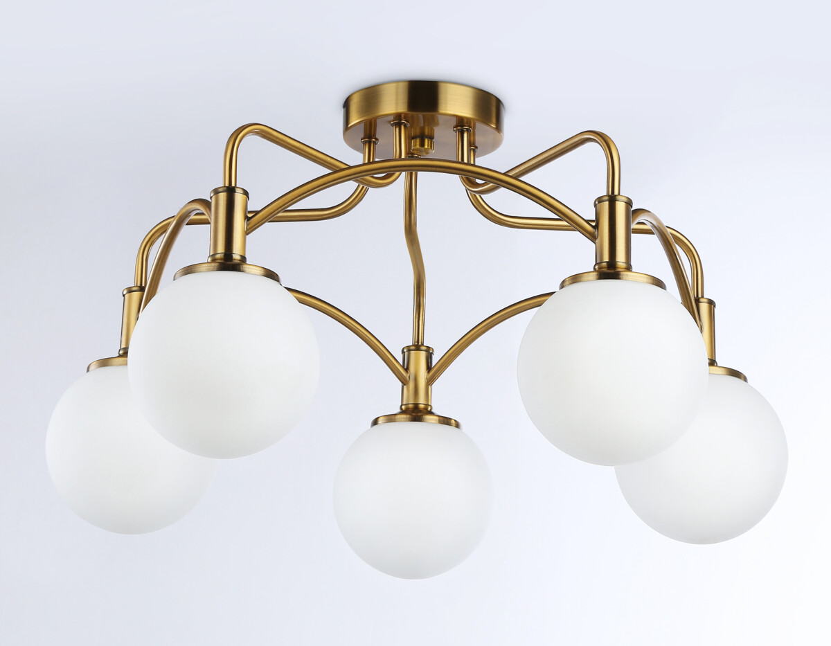 TR3212/5 GD/FR золото/белый матовый  E27*5 max 40W D560*302 — изображение 6