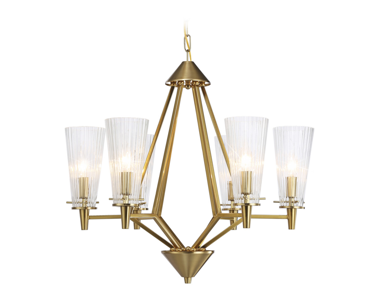 TR3231/6 BS/FR латунь/белый матовый E14*6 max 40W D610*585 — изображение 6