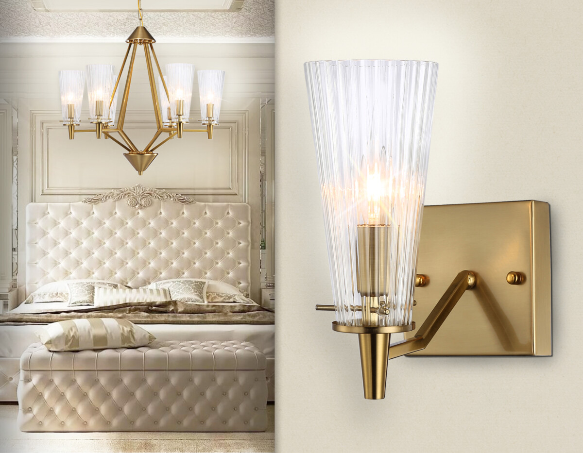 TR3236 BS/FR латунь/белый матовый E14 max 40W 250*120*210 — изображение 2