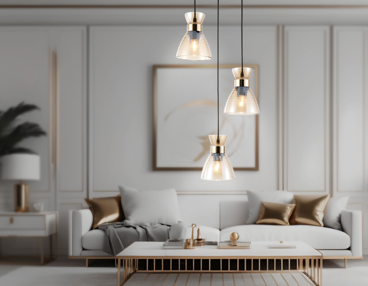 TR3405/3 BK/FGD/TI черный/золото/янтарь E27/3 max 60W D345*1000 — изображение 4