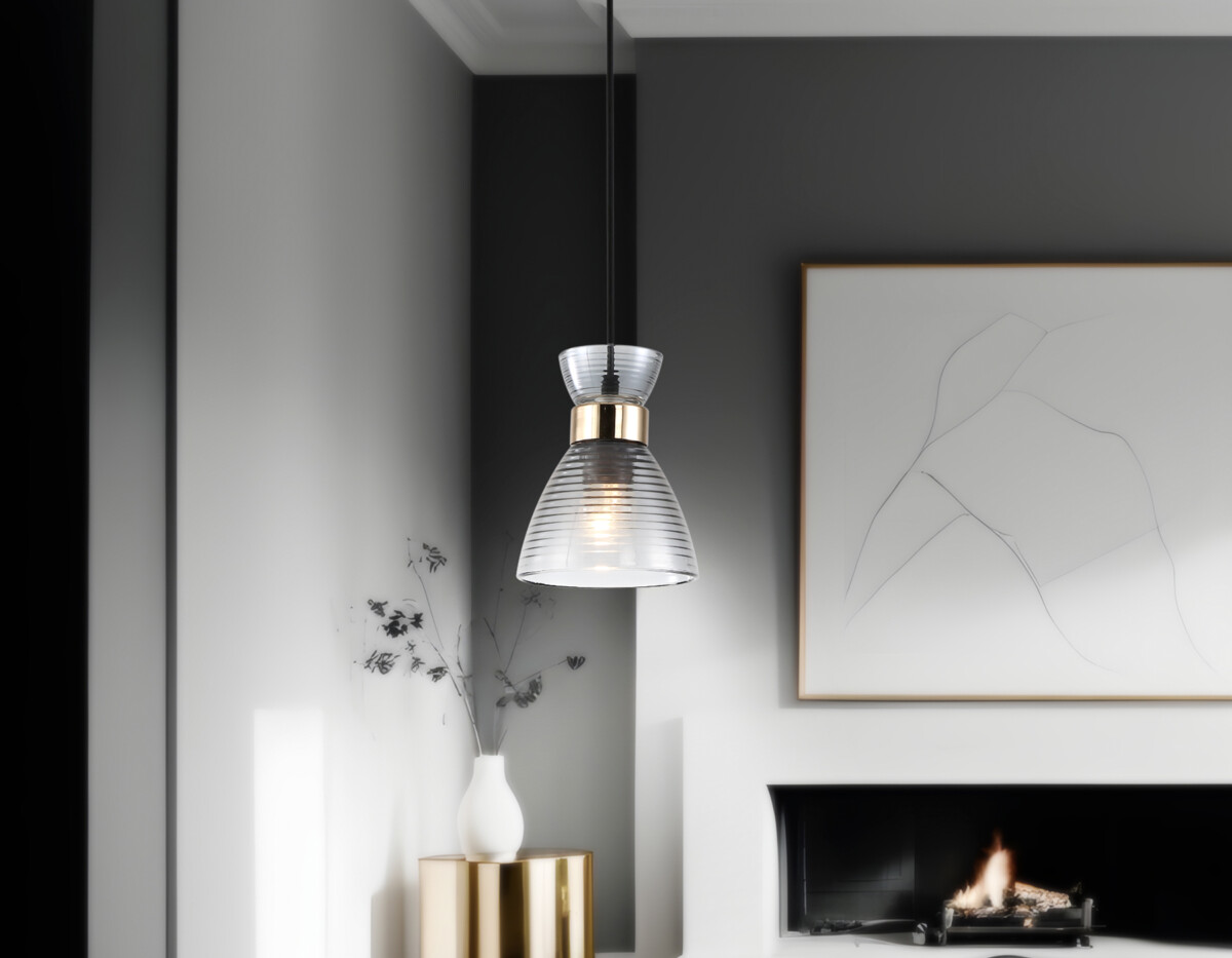 TR3406 BK/FGD/SM черный/золото/дымчатый E27 max 60W D135*1000 — изображение 4