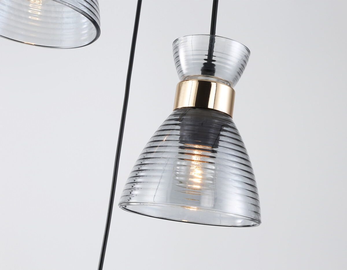 TR3408/3 BK/FGD/SM черный/золото/дымчатый E27/3 max 60W D345*1000 — изображение 3