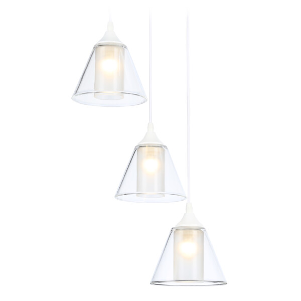 TR3553/3 WH/CL/FR белый/прозрачный/белый матовый E27/3 max 40W D340*800