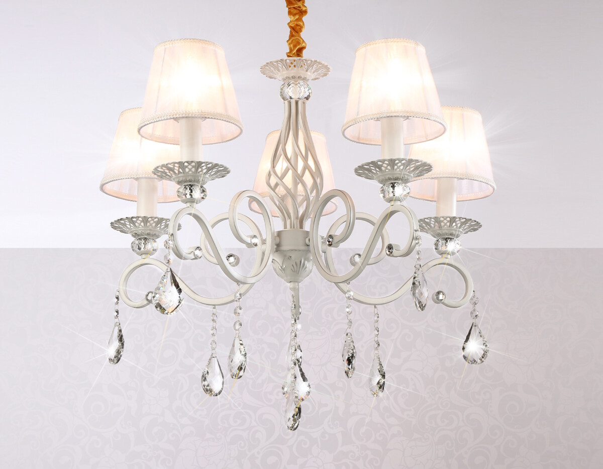 TR4547/5 WH/SL белый/серебро E14/5 max 40W D565*500 — изображение 2