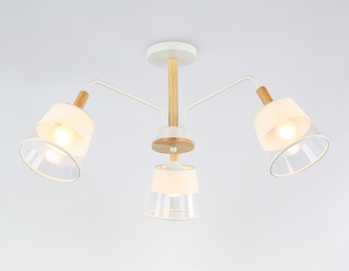 TR4737/3 WH/LW белый/светлое дерево E27/3 max 40W D760*350 — изображение 3