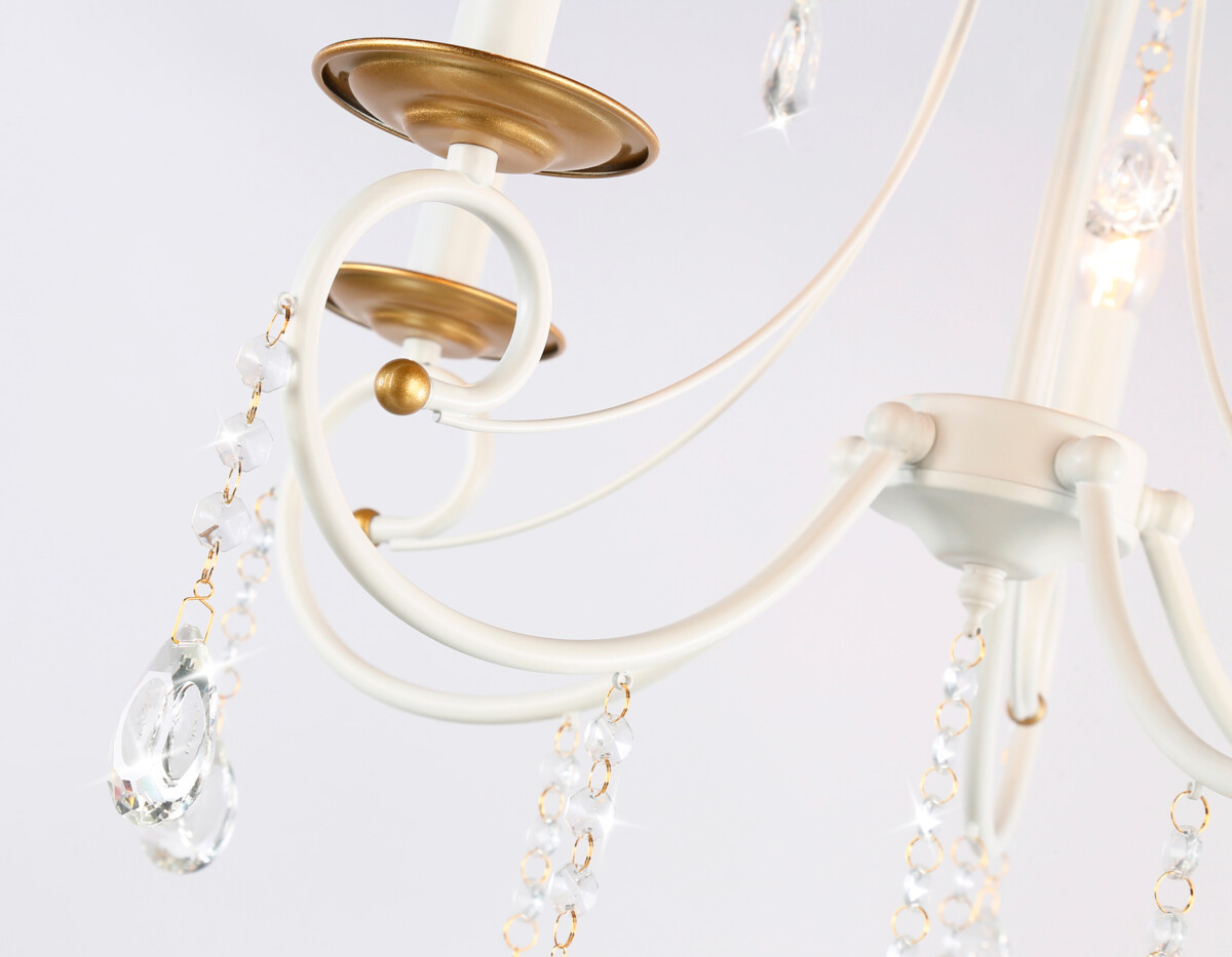 TR4916_macro1 TR4916/5 WH/GD белый/золото E14/5 max 40W D550*860 — изображение 1