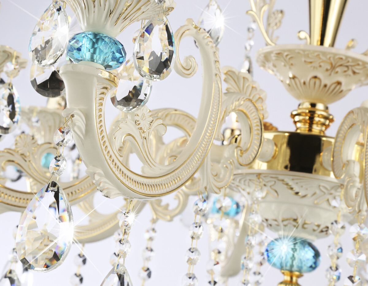 TR4926/8 GD/WH/CL золото/белый/прозрачный E14*8 max 40W D740*630 — изображение 3