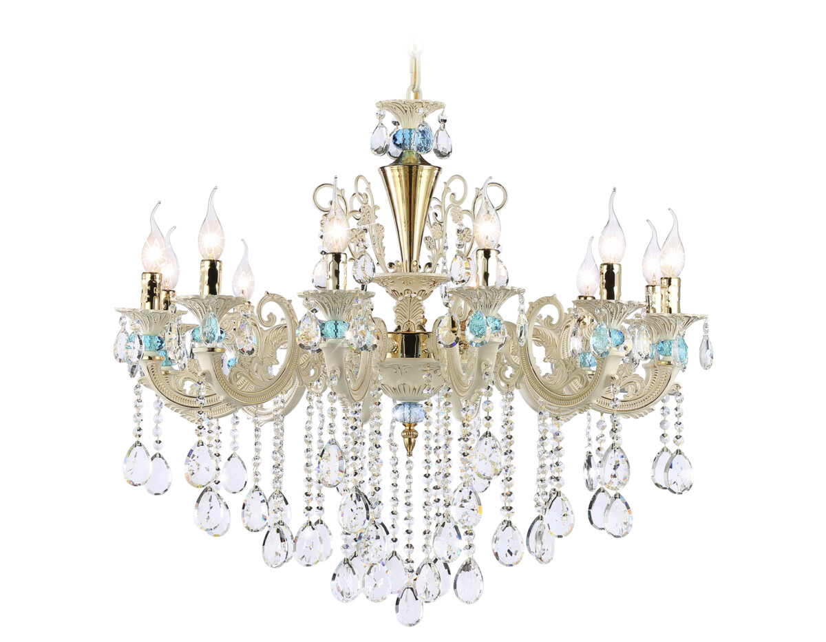 TR4929/12 GD/WH/CL золото/белый/прозрачный E14*12 max 40W D910*680 — изображение 6