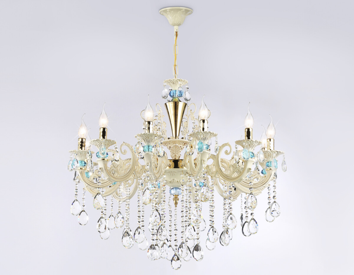 TR4929/12 GD/WH/CL золото/белый/прозрачный E14*12 max 40W D910*680 — изображение 4