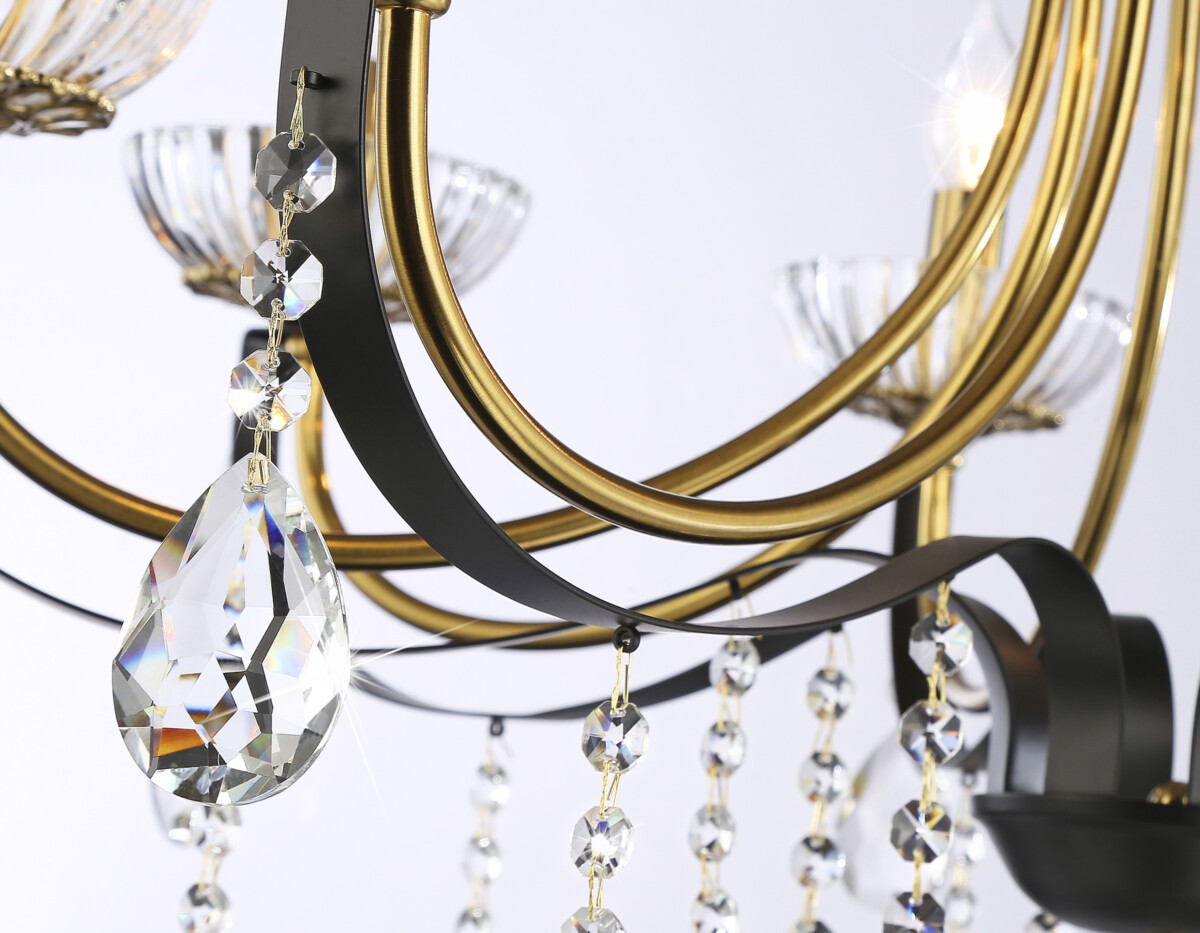 TR4953/8 BK/GD/CL черный/золото/прозрачный E14*8 max 40W D740*735 — изображение 3