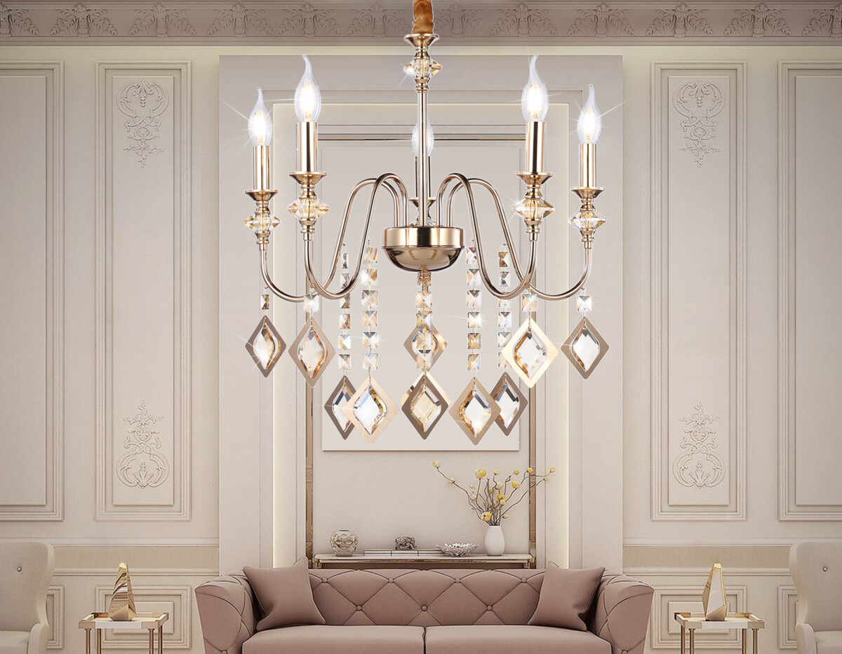 TR4955/5 FGD/TI золото/янтарь E14*5 max 40W D560*595 — изображение 2