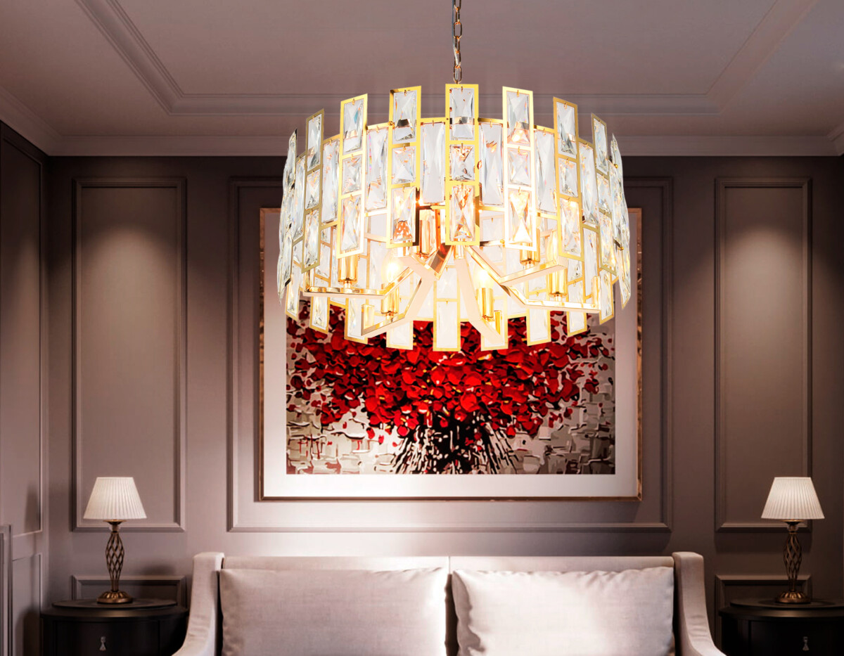 TR5061/6 GD/CL золото/прозрачный E14/6 max 40W D500*938 — изображение 1