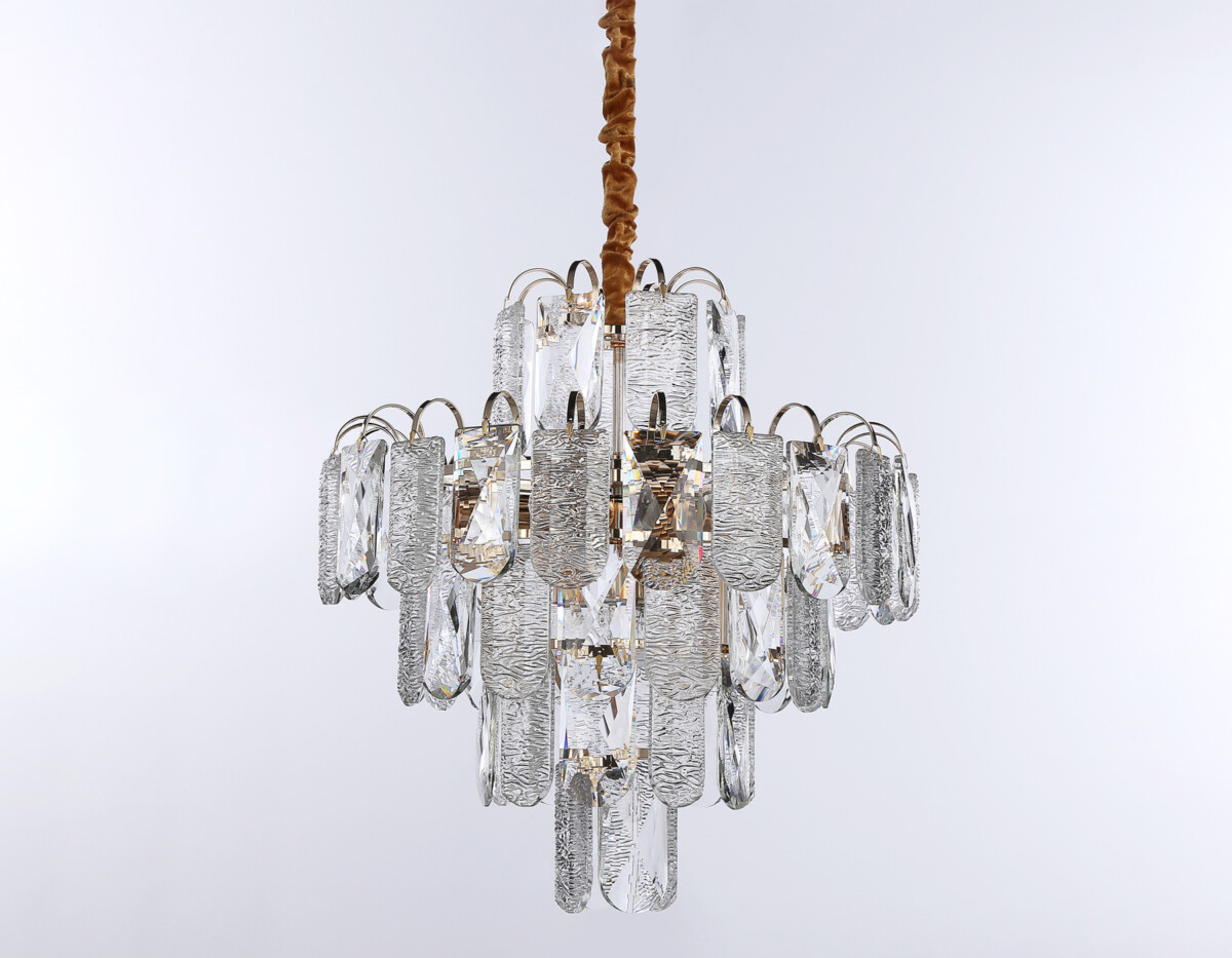 TR5231/9 SGD/CL/FR золото/прозрачный/белый матовый E27*9 max 40W D500*530 — изображение 4