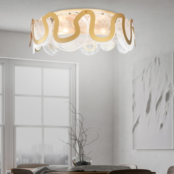 TR5327/6 GD/FR золото/белый матовый E14/6 max 40W D606*230