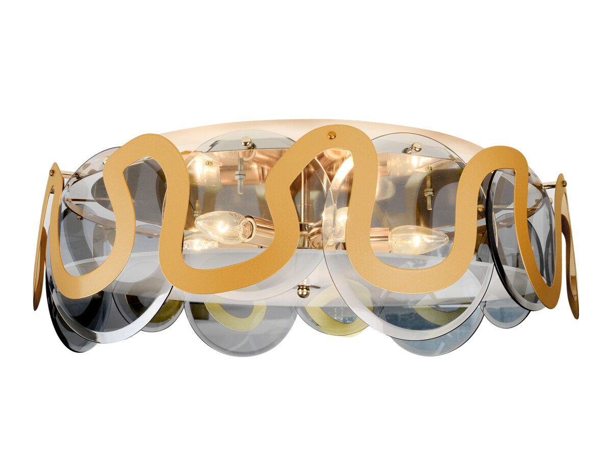 TR5328/6 GD/SM/FR золото/дымчатый/белый матовый E14/6 max 40W D606*230 — изображение 4