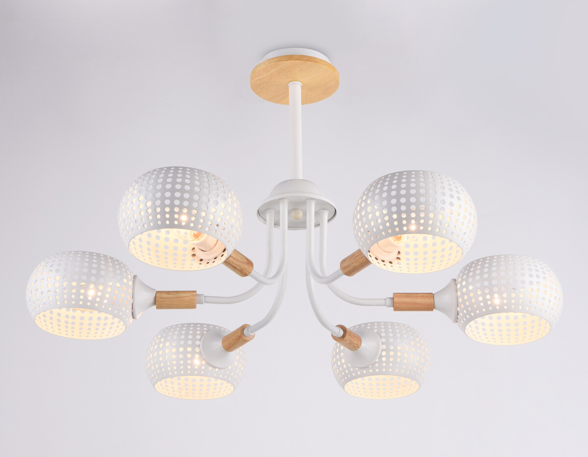 TR80166/6 WH/LWD белый/светлое дерево E14/6 max 40W D690*370 — изображение 3