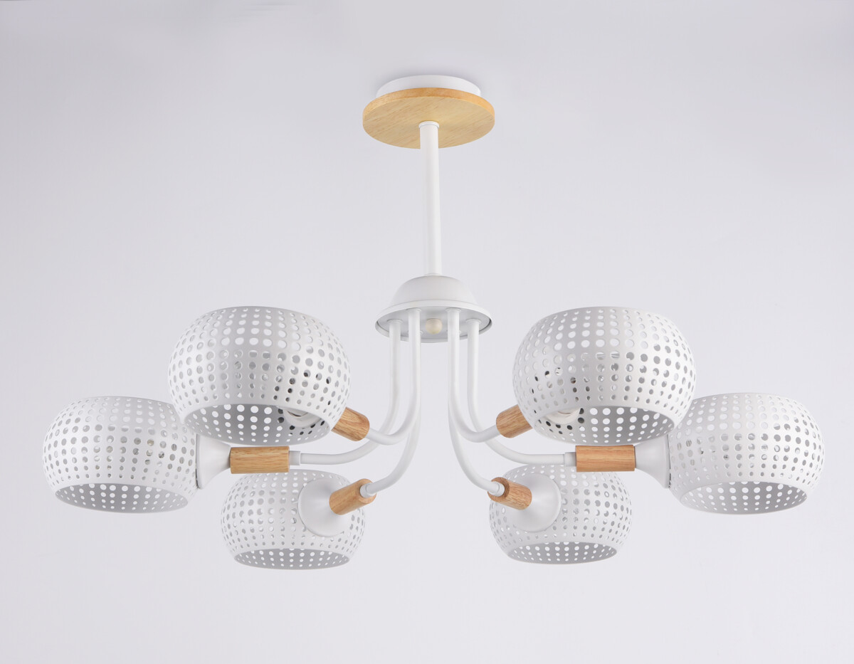 TR80166/6 WH/LWD белый/светлое дерево E14/6 max 40W D690*370 — изображение 4