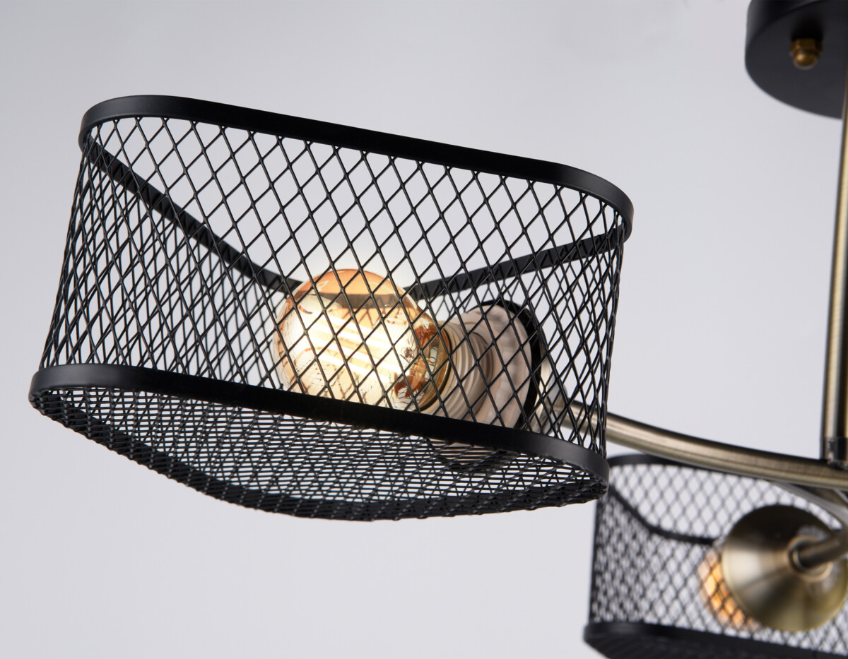 TR80171_macro1 TR80171/3 SB/BK бронза/черный E27/3 max 40W D600*215 — изображение 1