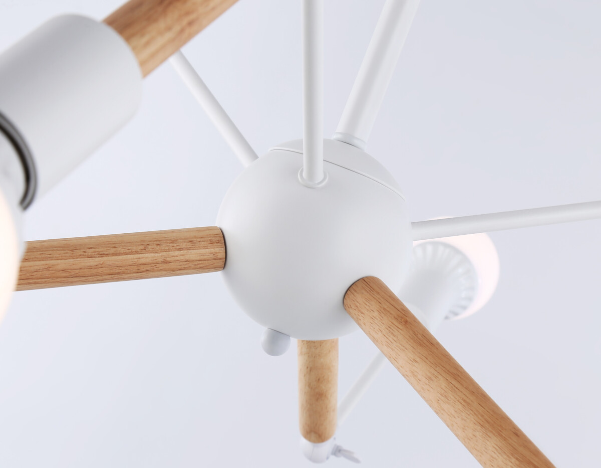 TR80485_macro1 TR80485/6 WH/LW белый/светлое дерево E27/6 max 60W D930*510 — изображение 1